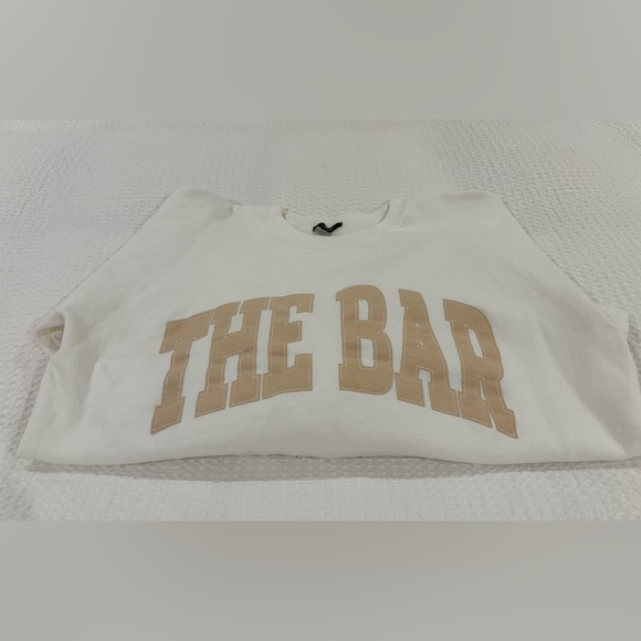 The Bar Varsity Sweatshirt - White/Tan - Picture 8 of 9